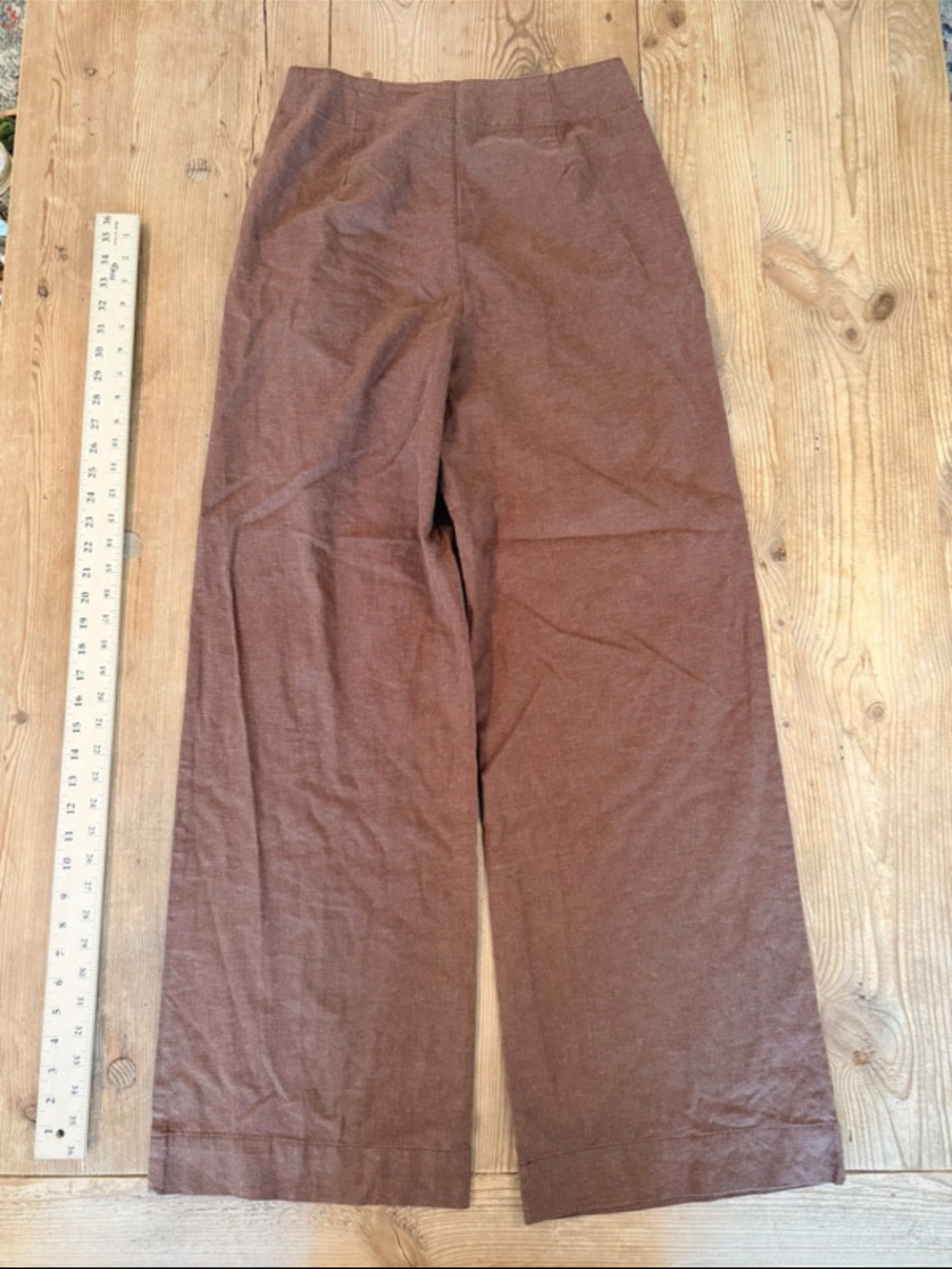 Marine Layer Brown Wide-Leg Trousers with Pleats - Picture 9 of 10